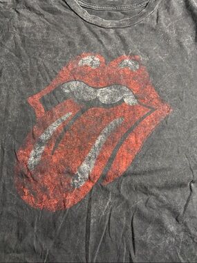 the Rolling Stones Black Tee with Red Tongue Logo